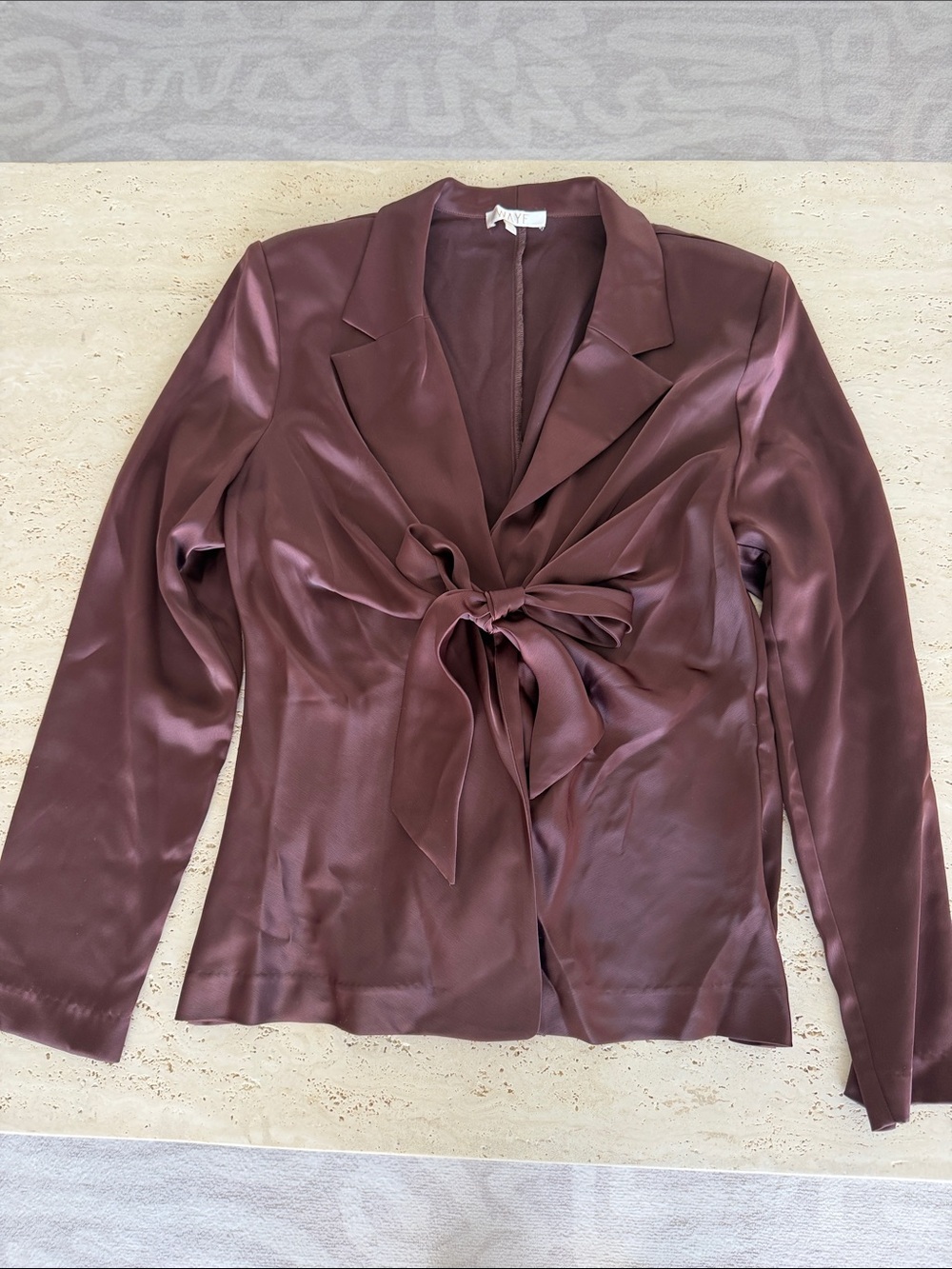 Silky Tie-Front Jacket in Deep Brown